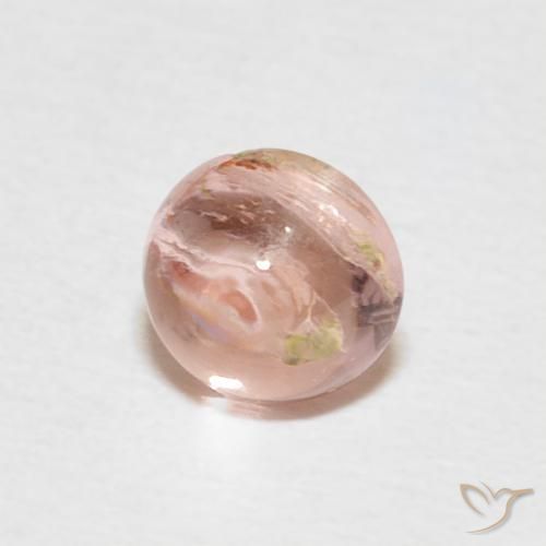 Turmalina Rosado terroso natural de 0.64 ct, Redondo, Transparente