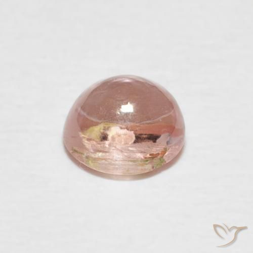Turmalina Rosado terroso natural de 0.64 ct, Redondo, Transparente