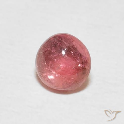 Turmalina Rojo ponche de frutas natural de 0.59 ct, Redondo, Transparente