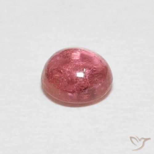 Turmalina Rojo ponche de frutas natural de 0.59 ct, Redondo, Transparente