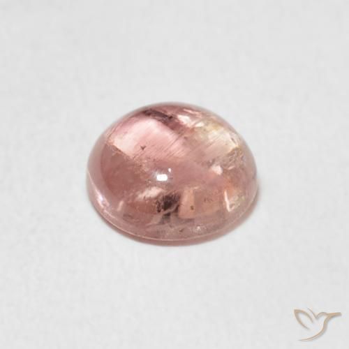Turmalina Rosado flamingo natural de 1.05 ct, Redondo, Transparente