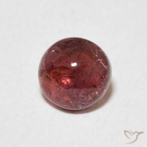 Turmalina Rojo vino intenso natural de 0.64 ct, Redondo, Transparente