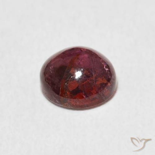 Turmalina Rojo vino intenso natural de 0.64 ct, Redondo, Transparente