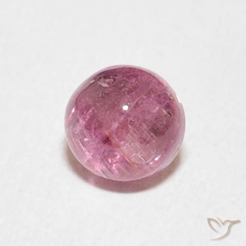 Turmalina Rosado intenso natural de 0.77 ct, Redondo, Transparente