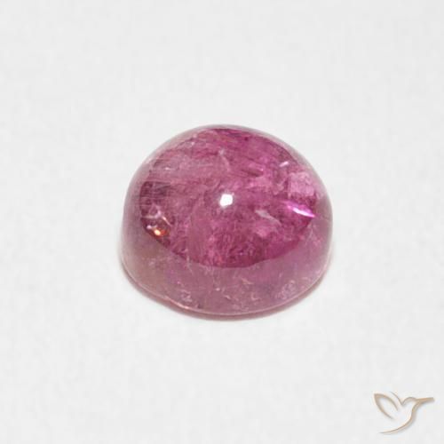 Turmalina Rosado intenso natural de 0.77 ct, Redondo, Transparente