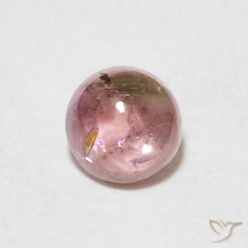 0.61ct Natural Rosado cálido claro Turmalina, Redondo, Transparente