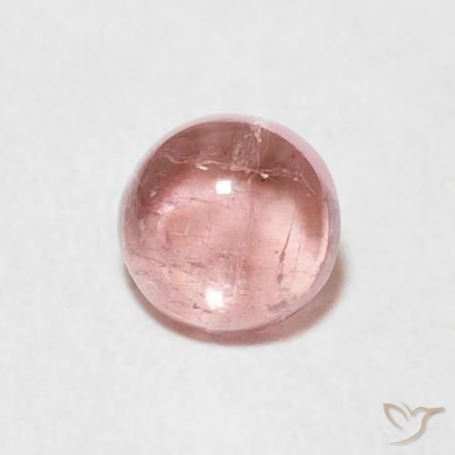 0.63ct Natural Rosado claro Turmalina, Redondo, Transparente