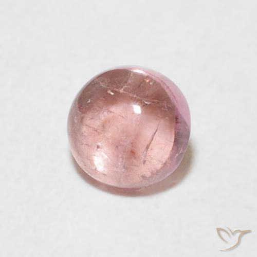 Turmalina Rosado claro natural de 0.63 ct, Redondo, Transparente
