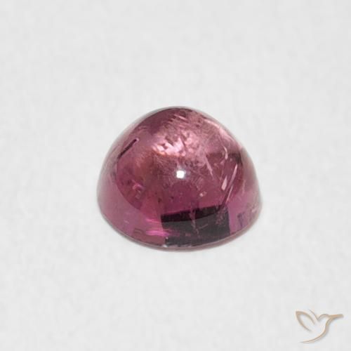 Turmalina Rosado intenso natural de 0.55 ct, Redondo, Transparente