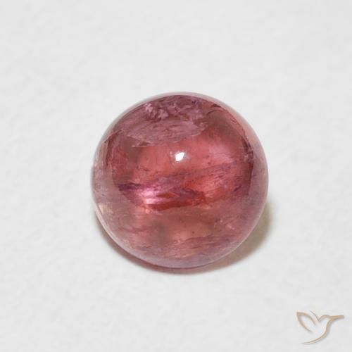 Turmalina Rojo ponche de frutas natural de 0.91 ct, Redondo, Transparente