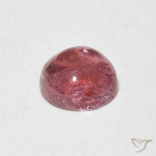 Turmalina Rojo ponche de frutas natural de 0.91 ct, Redondo, Transparente