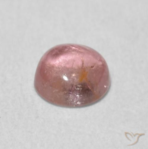 Turmalina Rosado medio natural de 0.51 ct, Redondo, Transparente