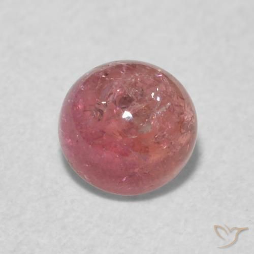 Turmalina Rosado intenso natural de 0.63 ct, Redondo, Transparente