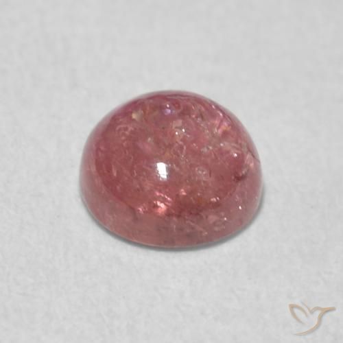 Turmalina Rosado intenso natural de 0.63 ct, Redondo, Transparente