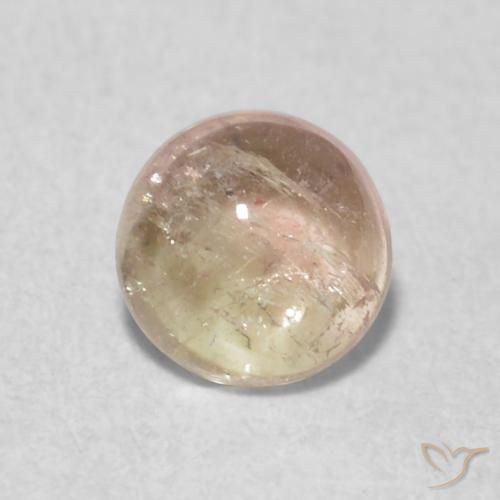 0.49ct Natural Rosado naranja Turmalina, Redondo, Transparente