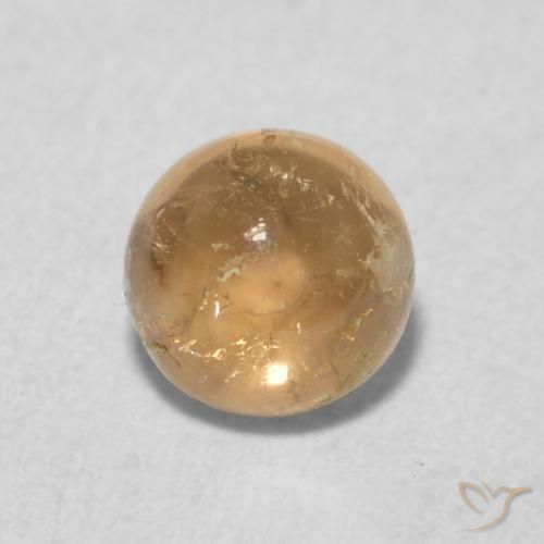 Turmalina Durazno dorado natural de 0.62 ct, Redondo, Transparente