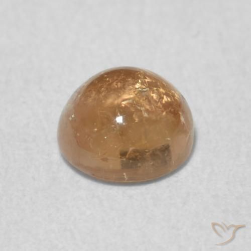 Turmalina Durazno dorado natural de 0.62 ct, Redondo, Transparente