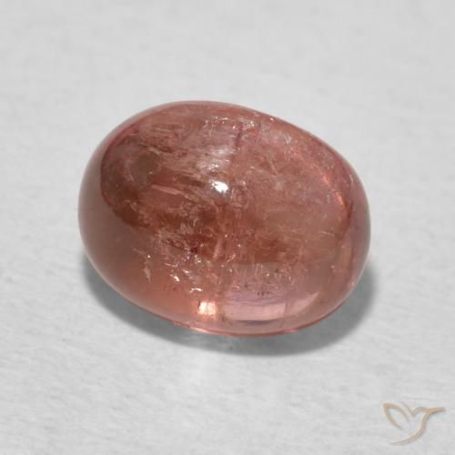 Turmalina Rosado naranja natural de 1.39 ct, Ovalada, Transparente