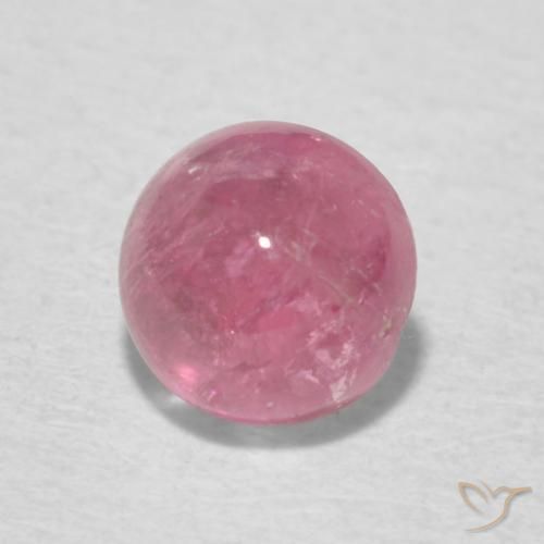 Turmalina Rosado intenso natural de 0.74 ct, Redondo, Transparente