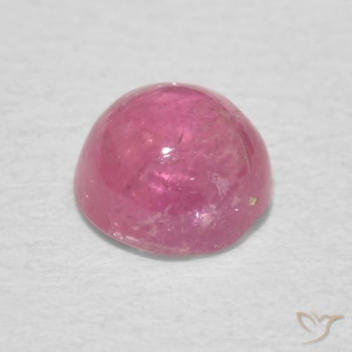 Turmalina Rosado intenso natural de 0.74 ct, Redondo, Transparente
