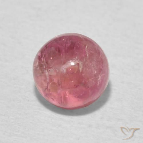 Turmalina Tono rosado cálido natural de 0.74 ct, Redondo, Transparente