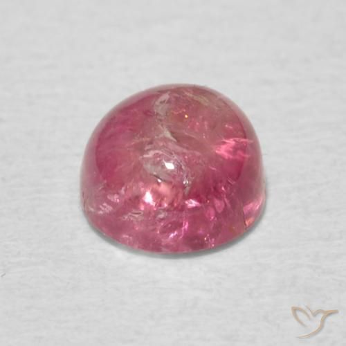 Turmalina Tono rosado cálido natural de 0.74 ct, Redondo, Transparente
