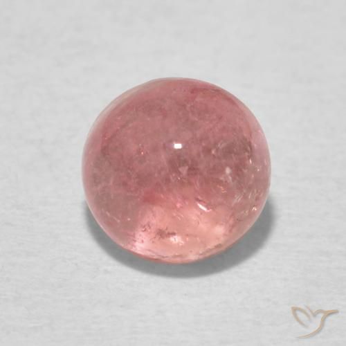 1.23ct Natural Tono rosado Turmalina, Redondo, Transparente