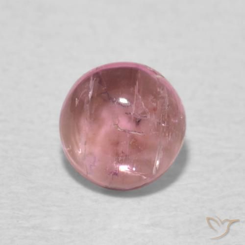 0.54ct Natural Rosado medio Turmalina, Redondo, Transparente