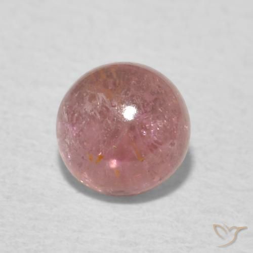 Turmalina Rosado medio natural de 0.58 ct, Redondo, Transparente
