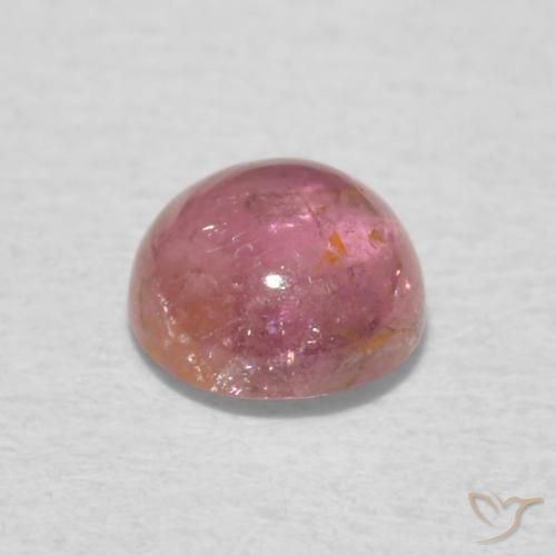 Turmalina Rosado medio natural de 0.58 ct, Redondo, Transparente