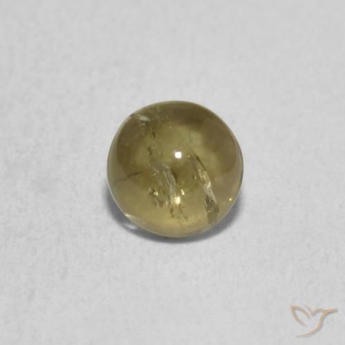 0.63ct Natural Verde terroso Turmalina, Redondo, Transparente