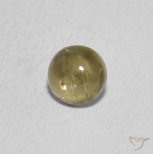 Turmalina Verde terroso natural de 0.63 ct, Redondo, Transparente