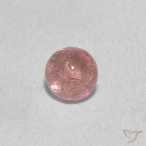 Turmalina Rosado claro natural de 0.60 ct, Redondo, Transparente