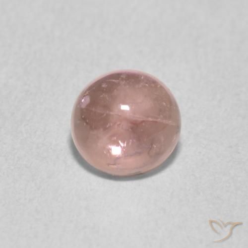 0.85ct Natural Rosado terroso turmalina, Redondo, Transparente