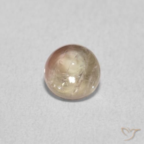 0.71ct Natural Naranja muy claro Turmalina, Redondo, Transparente