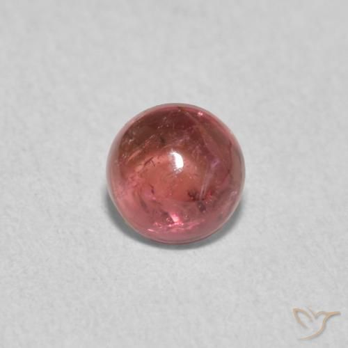 0.69ct Natural Medium Dark-Pink Turmalina, Redondo, Transparente