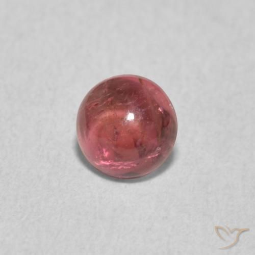 Turmalina Medium Dark-Pink natural de 0.69 ct, Redondo, Transparente