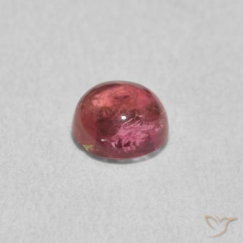 Turmalina Medium Dark-Pink natural de 0.69 ct, Redondo, Transparente
