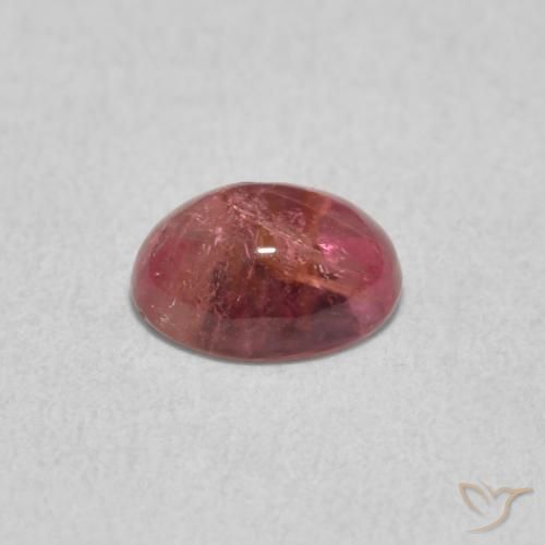 Turmalina Rosa oscuro natural de 0.77 ct, Ovalada, Transparente