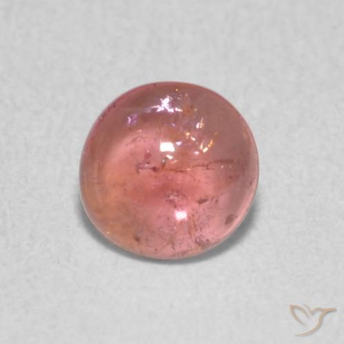 0.48ct Natural Rosado naranja Turmalina, Redondo, Transparente