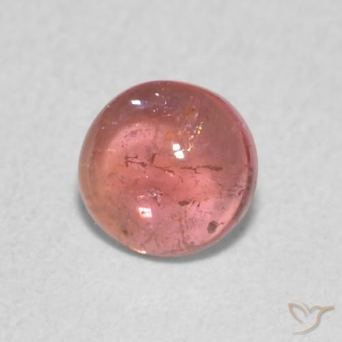 Turmalina Rosado naranja natural de 0.48 ct, Redondo, Transparente