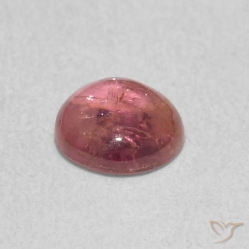 Turmalina Rosado naranja natural de 0.48 ct, Redondo, Transparente