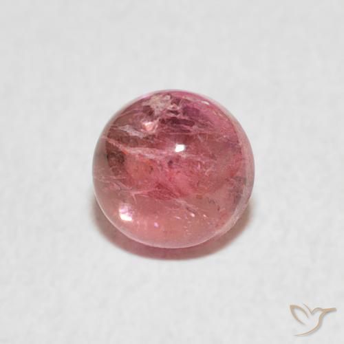 Turmalina Rosado medio natural de 0.68 ct, Redondo, Transparente