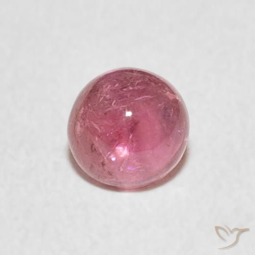 0.63ct Natural Rosado intenso turmalina, Redondo, Transparente