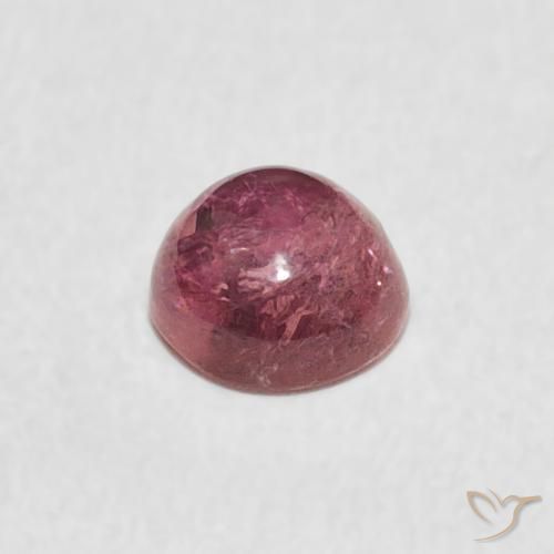 Turmalina Rosado intenso natural de 0.63 ct, Redondo, Transparente