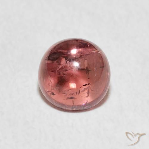 1.00ct Natural Rosa oscuro Turmalina, Redondo, Transparente