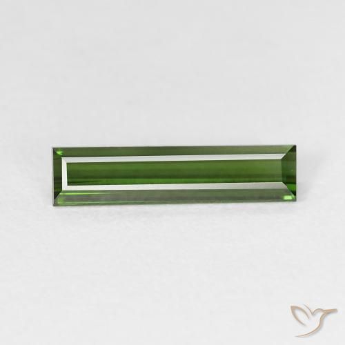 1.16ct Natural Verde bosque Turmalina, Corte Baguette, VS