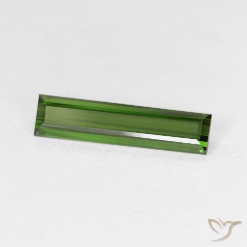 Turmalina Verde bosque natural de 1.16 ct, Corte Baguette, VS