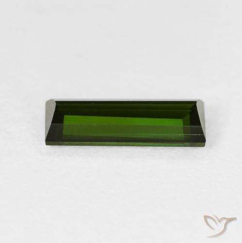 Turmalina Verde terroso natural de 0.95 ct, Corte Baguette, VS