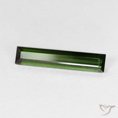 Turmalina Verde bosque natural de 1.28 ct, Corte Baguette, VS